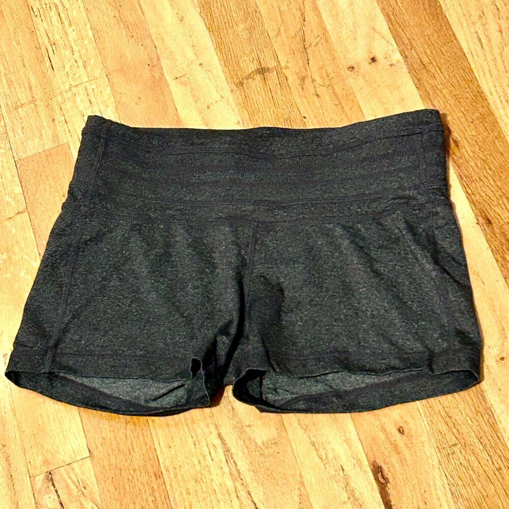 Grey Prana Women's M Hot Yoga Shorty Boy Short Shorts